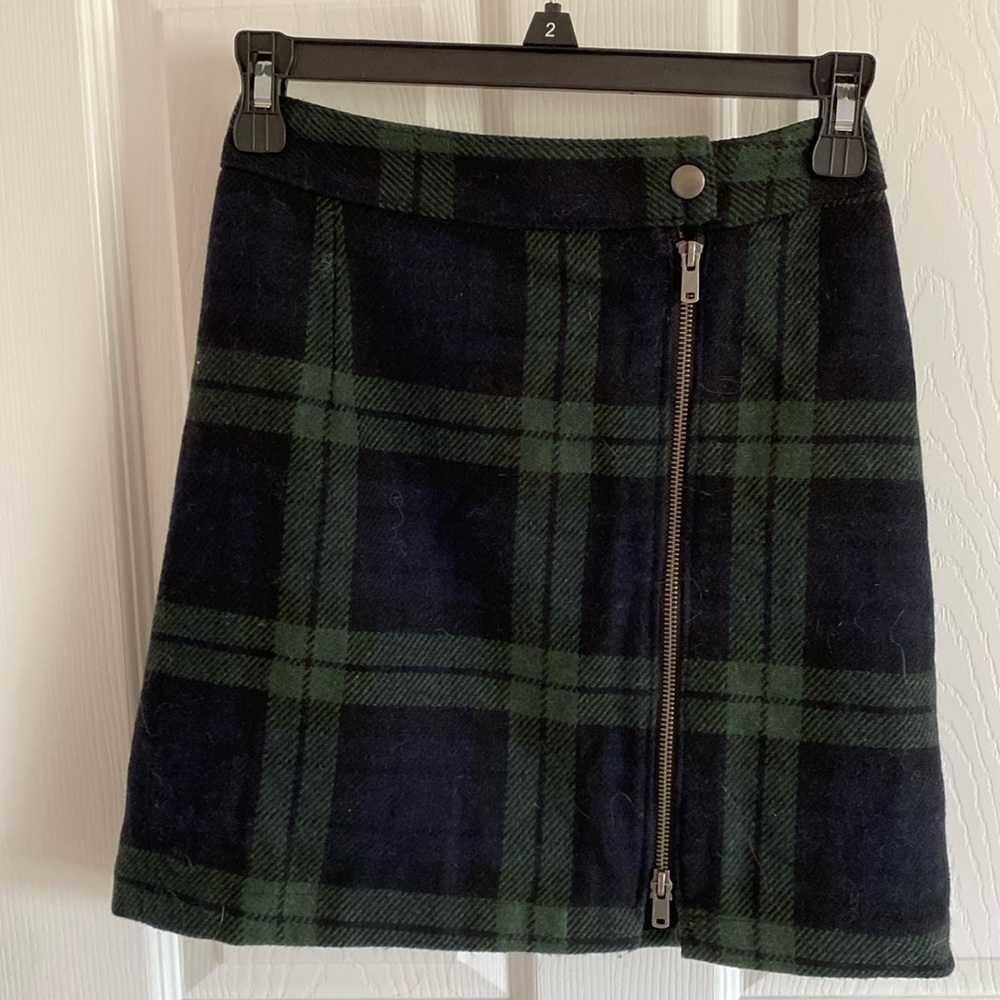 Abercrombie & Fitch Wool Blend Plaid Mini Skirt